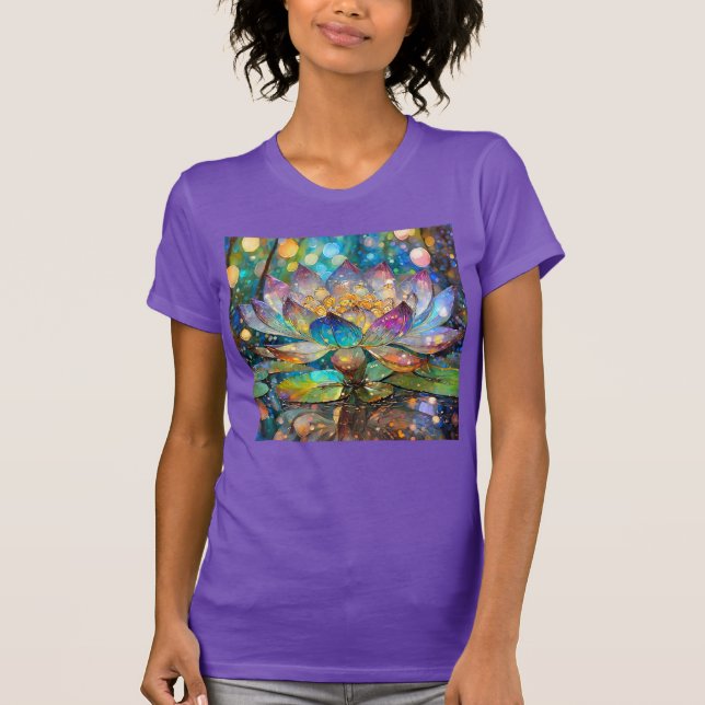 Illuminated Blooming Lotus Flower T-Shirt (Front)