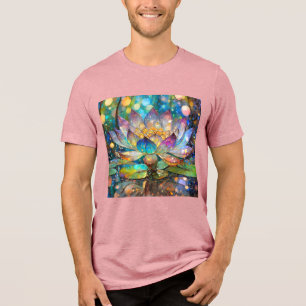 Illuminated Blooming Lotus Flower Tri-Blend Shirt