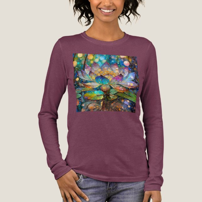Illuminated Blooming Lotus Flower Tri-Blend Shirt (Front)