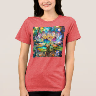 Illuminated Blooming Lotus Flower Tri-Blend Shirt