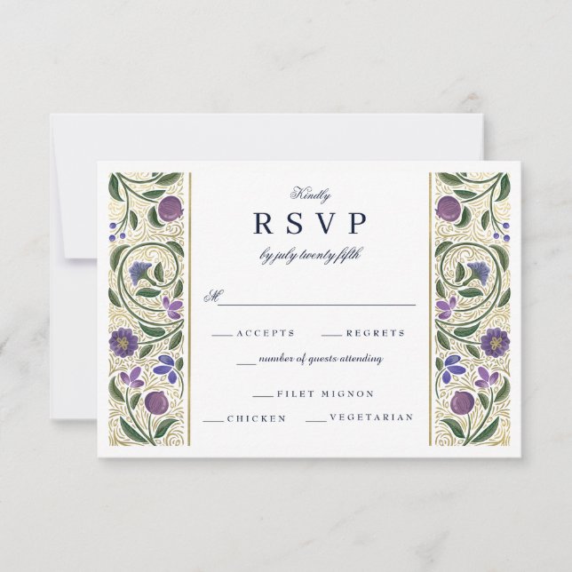 Illuminated Border Wedding RSVP Card (Front)