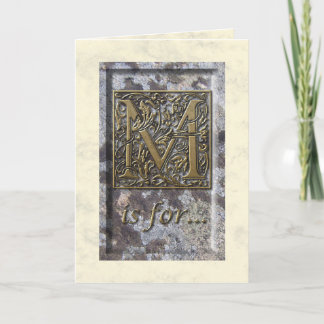 Illuminated Capital M Greeting Card