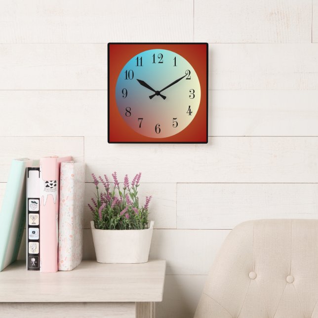 Illuminated Effect Moon /Red Black >Wall Clock (Reading Room)