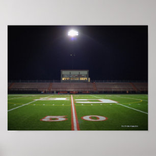 Illuminated Football Field Poster