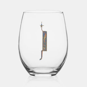 Illuminated Initial J Stemless Wine Glass