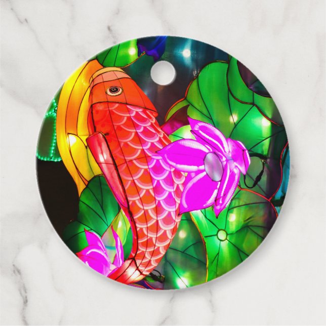 Illuminated Koi Favour Tags (Front)