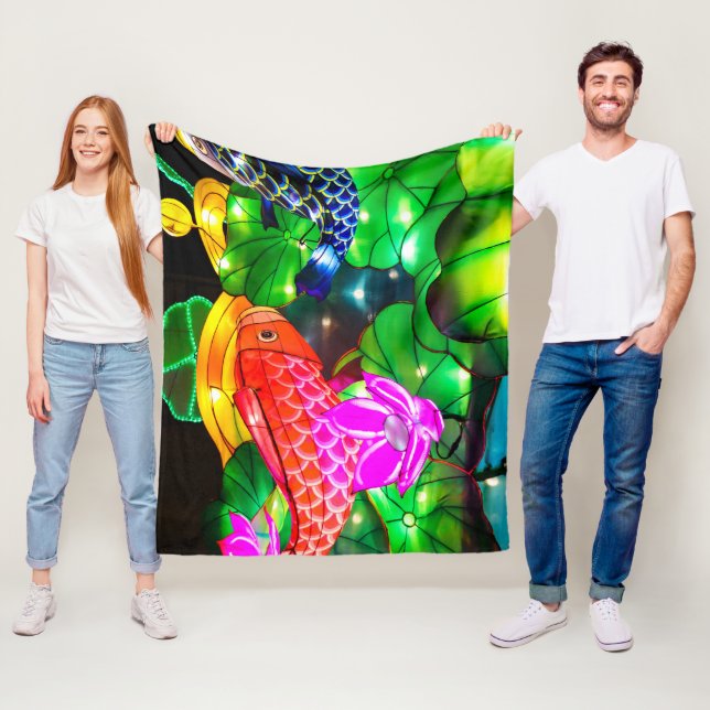 Illuminated Koi Fleece Blanket (In Situ)