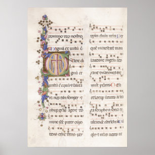 Illuminated Manuscript of Mediaeval Music Poster