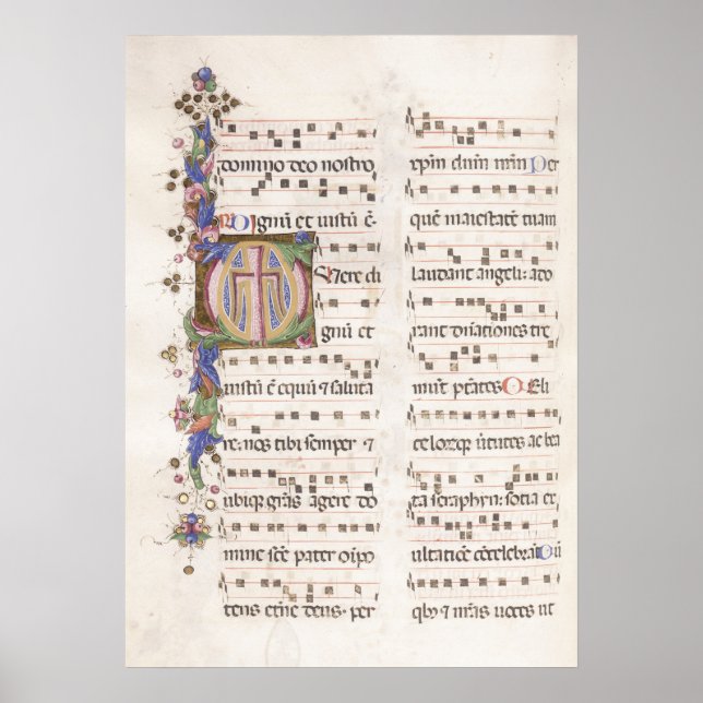 Illuminated Manuscript of Mediaeval Music | Poster (Front)