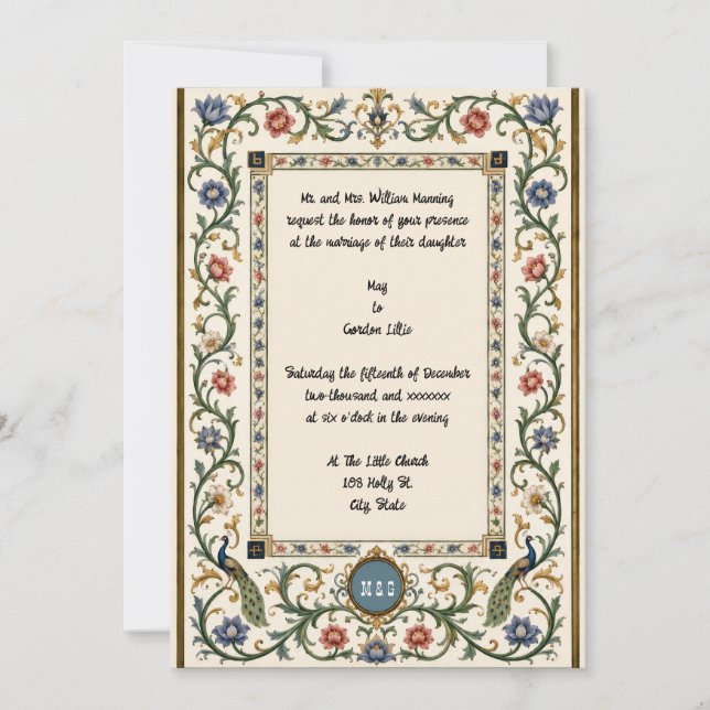 Illuminated Mediaeval Wedding Invitation (Front)