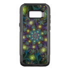 Illuminated modern blue purple Fractal Pattern