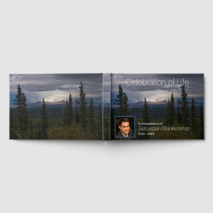 Illuminated Mountains Alaska Custom Photo Guest Book