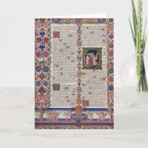 Illuminated page from the Book of Psalms Card