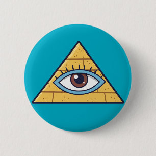 Illuminated pyramid sheet 6 cm round badge