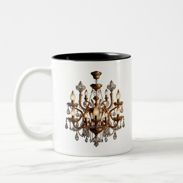 "Illuminated Refinement" Two-Tone Coffee Mug (Left)