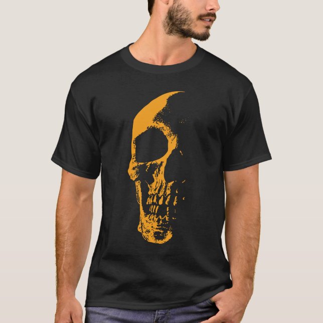 Illuminated Skull Orange Paint Creation T-Shirt (Front)
