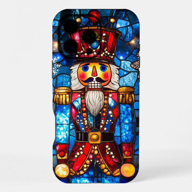 Illuminated Stained Glass Nutcracker iPhone Case (Back)