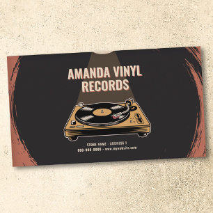 Illuminated Vinyl Record Turntable Business Card