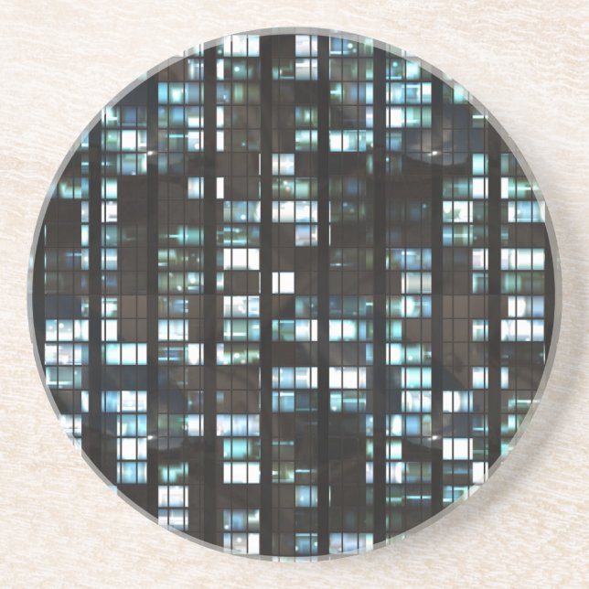 Illuminated windows pattern coaster (Front)
