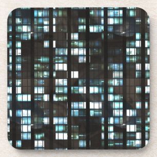 Illuminated windows pattern coaster