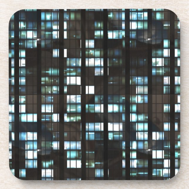 Illuminated windows pattern coaster (Front)