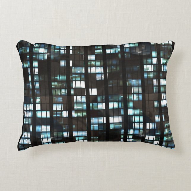 Illuminated windows pattern decorative cushion (Front)