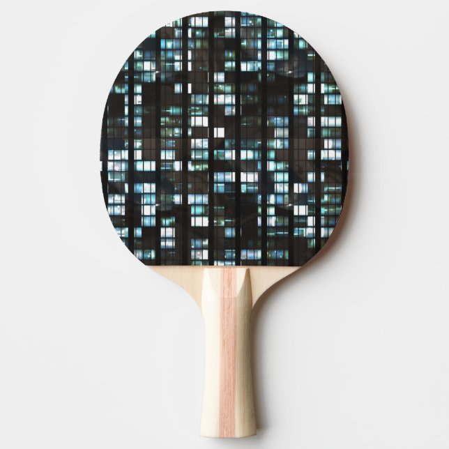 Illuminated windows pattern ping pong paddle (Front)