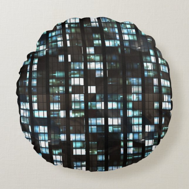 Illuminated windows pattern round cushion (Front)