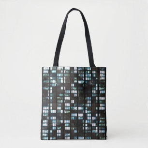 Illuminated windows pattern tote bag