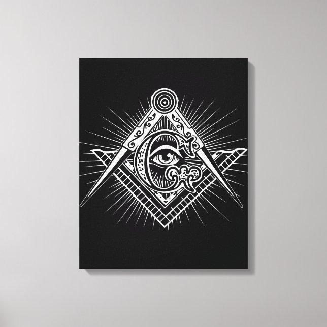 Illuminati All Seeing Eye Freemason Symbol Canvas Print (Front)