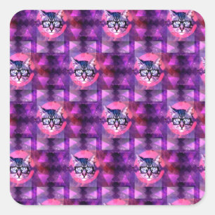 illuminati cat square sticker