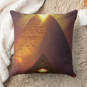 Illuminati Eye Pyramid Throw Pillow