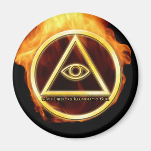 Illuminati on Fire Magnet
