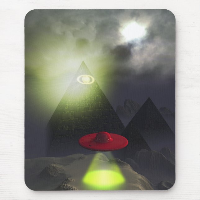 Illuminati Pyramid and UFO Mousepad (Front)