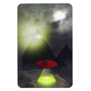 Illuminati Pyramid and UFO Premium Flexi Magnet