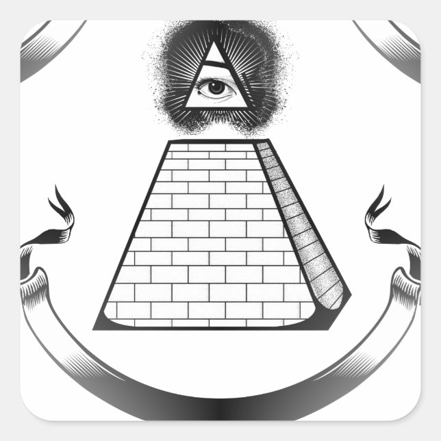 illuminati square sticker (Front)