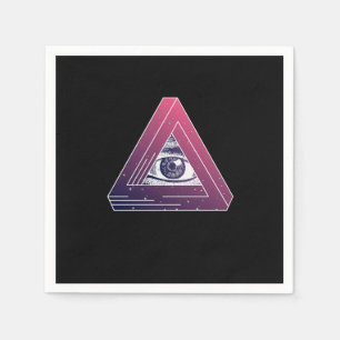 Illuminati Triangle Symbol Masonic Conspiracy Gift Napkin