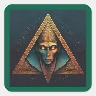 Illuminati Wall Crest Square Sticker