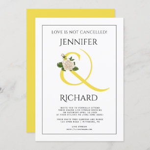 Illuminating yellow ampersand virtual wedding invitation