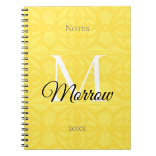 Illuminating Yellow Batik Name and Year Notebook