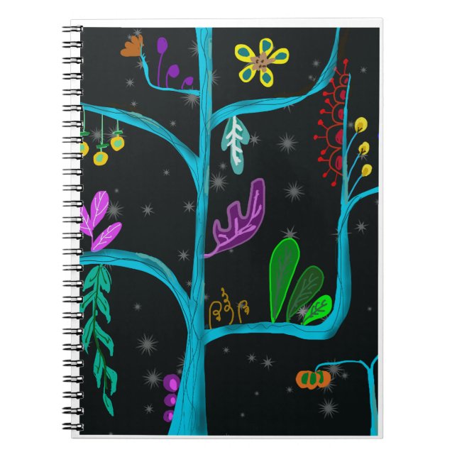 Illumination colour glow in the dark fantasy flowe notebook (Front)