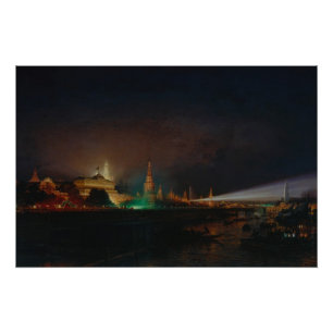 Illumination of the Kremlin, 1883 (oil on canvas) Poster