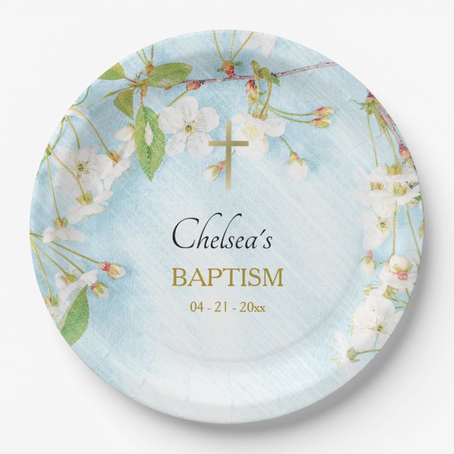 Illumination Orthodox Christian Baptism Paper Plate (Front)