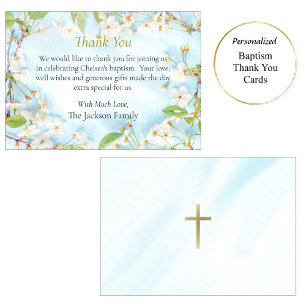 Illumination Orthodox Christian Baptism Thank You Card