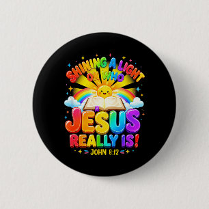 Illumination Station Shining A Light On Who Jesus 6 Cm Round Badge