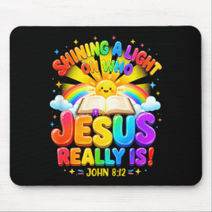 Illumination Station Shining A Light On Who Jesus Mouse Pad