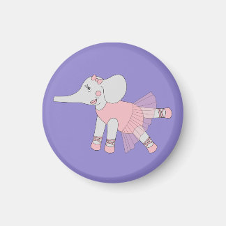 illusima Ballerina Elephant Light Purple Magnet
