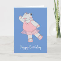 illusima Ballerina Hippo Blue Birthday