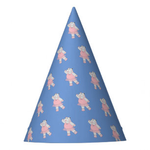 illusima Ballerina Hippo Blue Party Hat