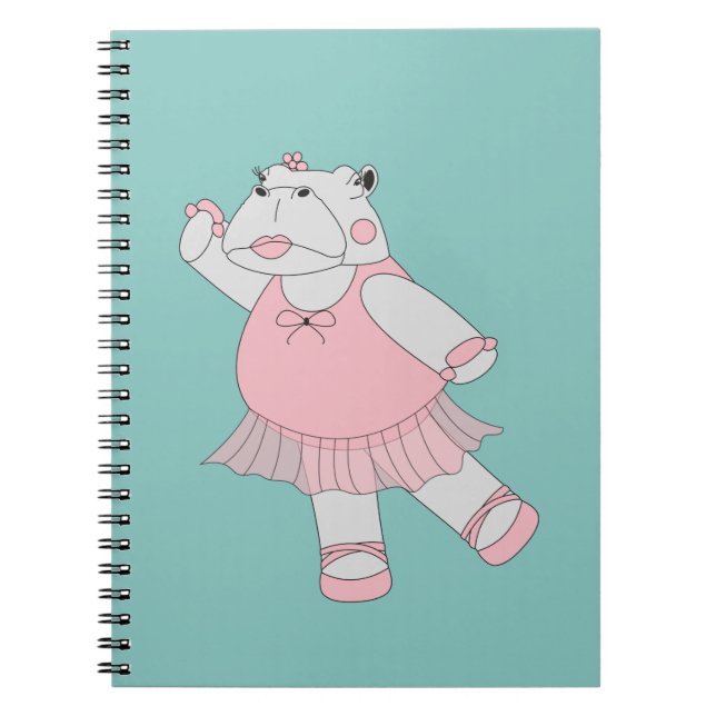 illusima Ballerina Hippo Notebook (Front)